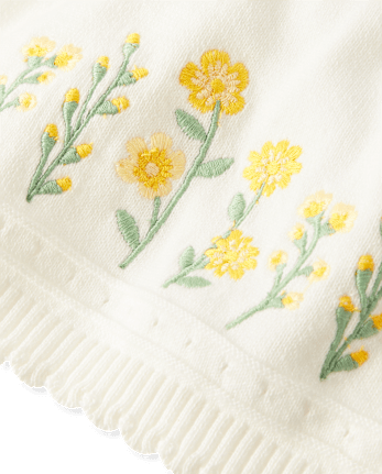 Baby Girls Embroidered Floral Sweater 3-Piece Set - Homegrown by Gymboree