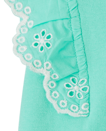Haut à œillets et volants pour fille - Little Essentials