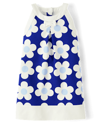 Girls Floral Halter Shift Dress - Blue Belle