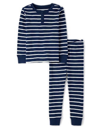 Kids Striped Snug Fit Cotton Pajamas - Gymmies