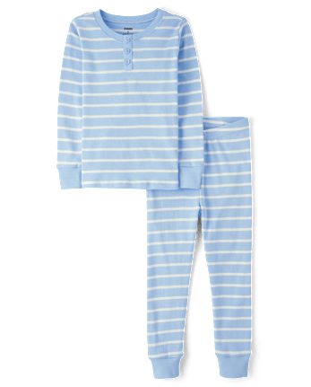 Kids Striped Snug Fit Cotton Pajamas - Gymmies