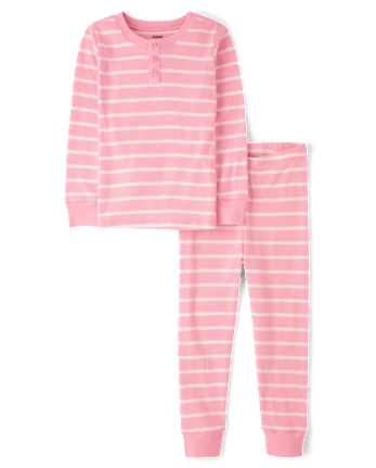Kids Striped Snug Fit Cotton Pajamas - Gymmies