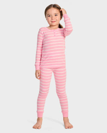 Kids Striped Snug Fit Cotton Pajamas - Gymmies