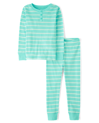 Kids Striped Snug Fit Cotton Pajamas - Gymmies