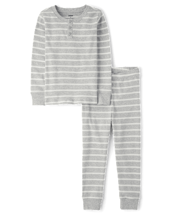 Kids Striped Snug Fit Cotton Pajamas - Gymmies