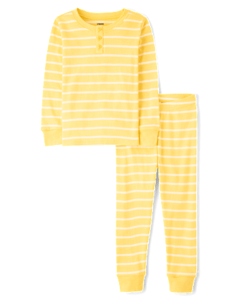 Kids Striped Snug Fit Cotton Pajamas - Gymmies