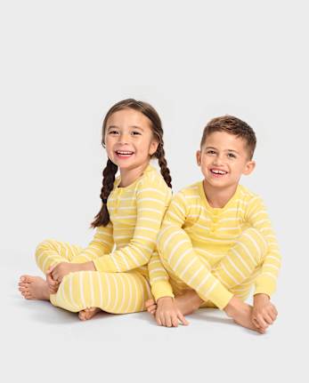 Kids Striped Snug Fit Cotton Pajamas - Gymmies