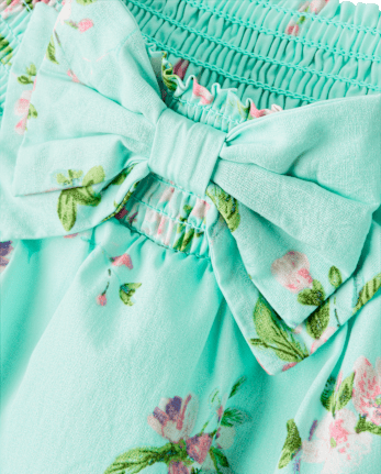 Girls Floral Bird Bow Skort - Spring Celebrations