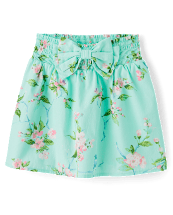Girls Floral Bird Bow Skort - Spring Celebrations