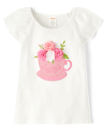 Girls Embroidered Floral Top - Blushing Blooms