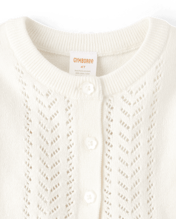 Girls Pointelle Cardigan - Little Essentials