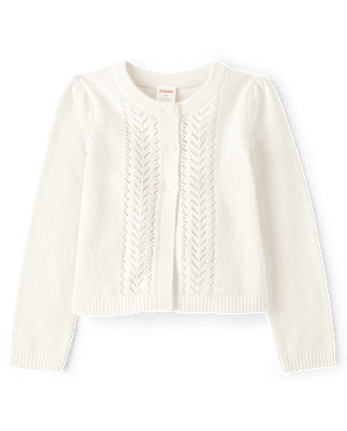 Girls Pointelle Cardigan - Little Essentials