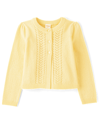 Yellow pointelle cardigan new arrivals