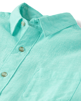 Mens Dad And Me Linen-Blend Button Up Shirt