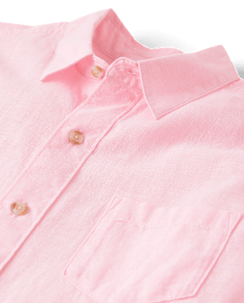 Mens Dad And Me Linen-Blend Button Up Shirt