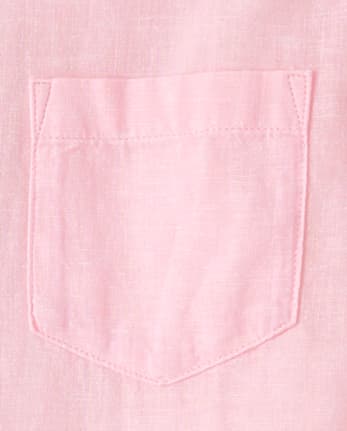 Mens Dad And Me Linen-Blend Button Up Shirt