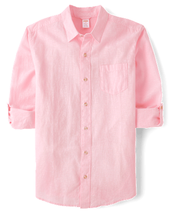 Mens Dad And Me Linen-Blend Button Up Shirt