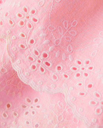 Womens Mommy And Me Eyelet Linen-Blend Tiered Dress