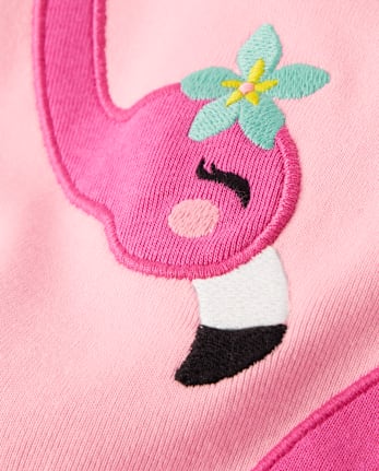 Girls Ruffle Flamingo Halter Top - Seaside Palms