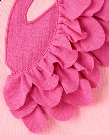 Girls Ruffle Flamingo Halter Top - Seaside Palms