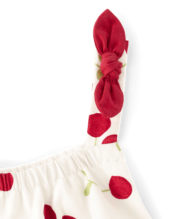 Girls Cherry Ruffle Dress - Sweet Summer