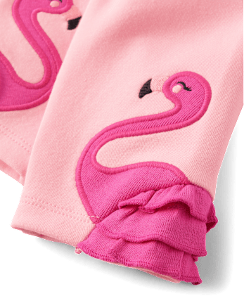 Girls Flamingo Capri Leggings - Seaside Palms