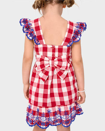 Girls Mommy And Me Gingham Ruffle Dress - American Cutie