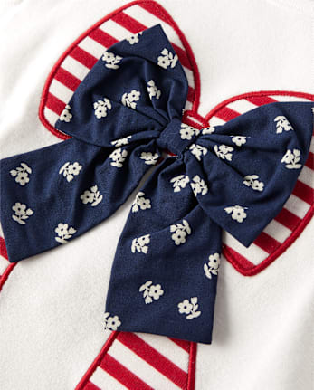 Girls Embroidered Graphic Ruffle Top - American Cutie