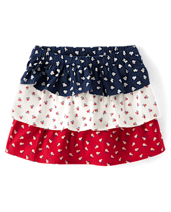 Girls Floral Tiered Skort - American Cutie