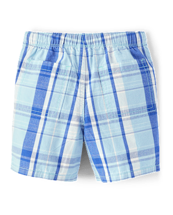 Boys Plaid Pull On Shorts - Sweet Summer