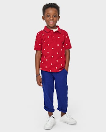 Boys Embroidered Baseball Polo - Sweet Summer