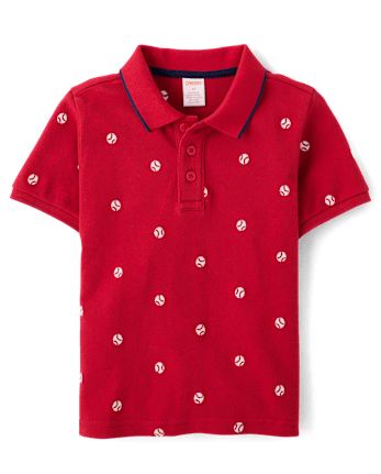 Boys Embroidered Baseball Polo - Sweet Summer