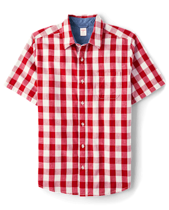 Mens Dad And Me Gingham Button Up Shirt - American Cutie