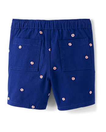 Boys Embroidered Baseball Pull On Shorts - Sweet Summer