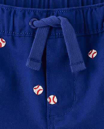 Boys Embroidered Baseball Pull On Shorts - Sweet Summer