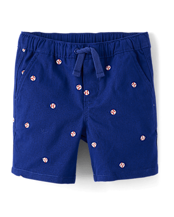 Boys Embroidered Baseball Pull On Shorts - Sweet Summer