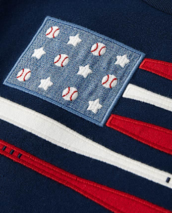 Boys Embroidered Baseball Top - Sweet Summer