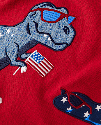 Boys Embroidered Dino Top - American Cutie