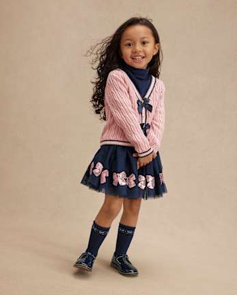 Girls Sequin Bow Tutu Skirt - Campus Cuties