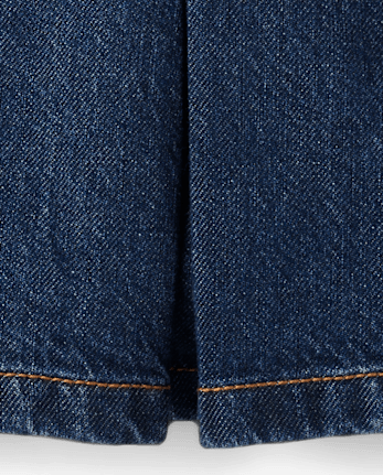 Jupe-short en jean plissée à boucle pour filles - Highland Hills