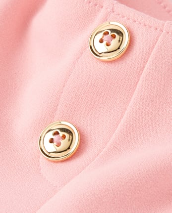 Jupe-short plissée boutonnée en point de Rome pour fille - Campus Cuties