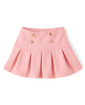 Jupe-short plissée boutonnée en point de Rome pour fille - Campus Cuties