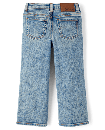 Girls Braided Patch Pocket Wide Leg Jeans - Little Essentials