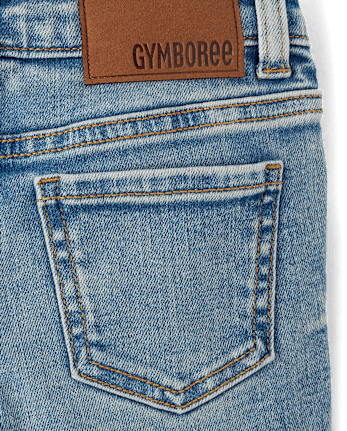 Girls Braided Patch Pocket Wide Leg Jeans - Little Essentials