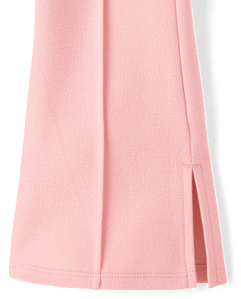 Girls Button Ponte Split Flare Jeggings - Little Essentials