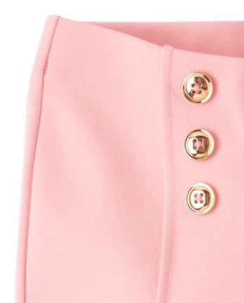 Girls Button Ponte Split Flare Jeggings - Little Essentials