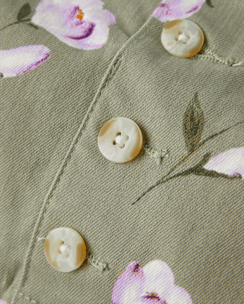 Girls Floral Button Cargo Skirt - Magical Meadows