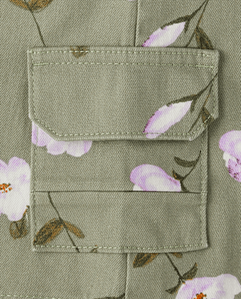 Girls Floral Button Cargo Skirt - Magical Meadows