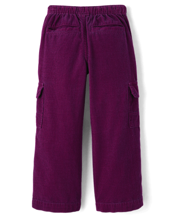 Girls Corduroy Pull On Baggy Cargo Pants - Magical Meadows