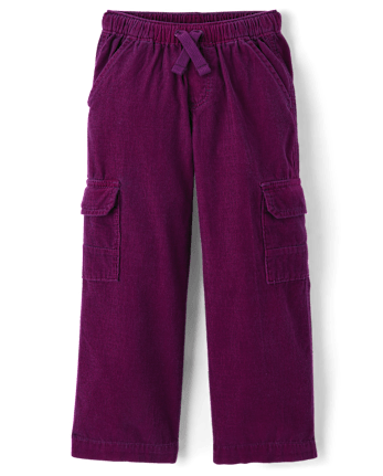 Girls Corduroy Pull On Baggy Cargo Pants - Magical Meadows